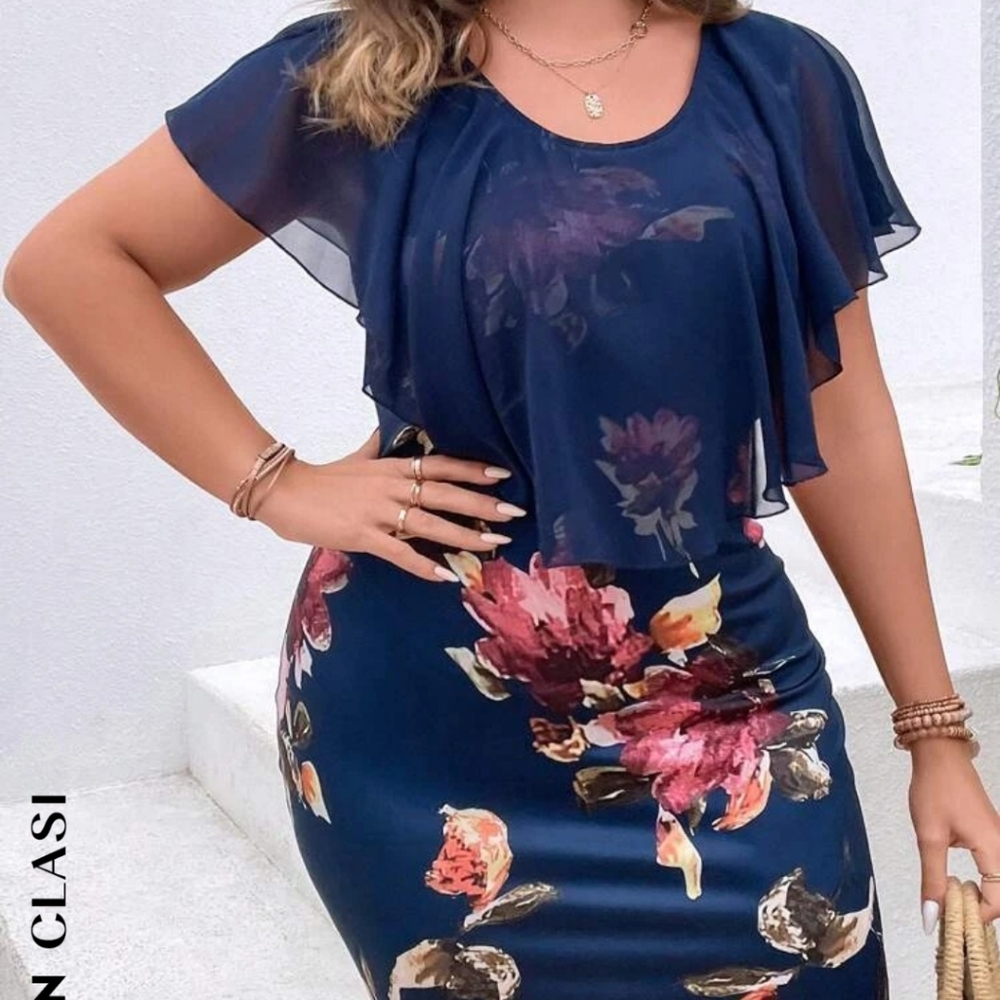 Blue floral dress